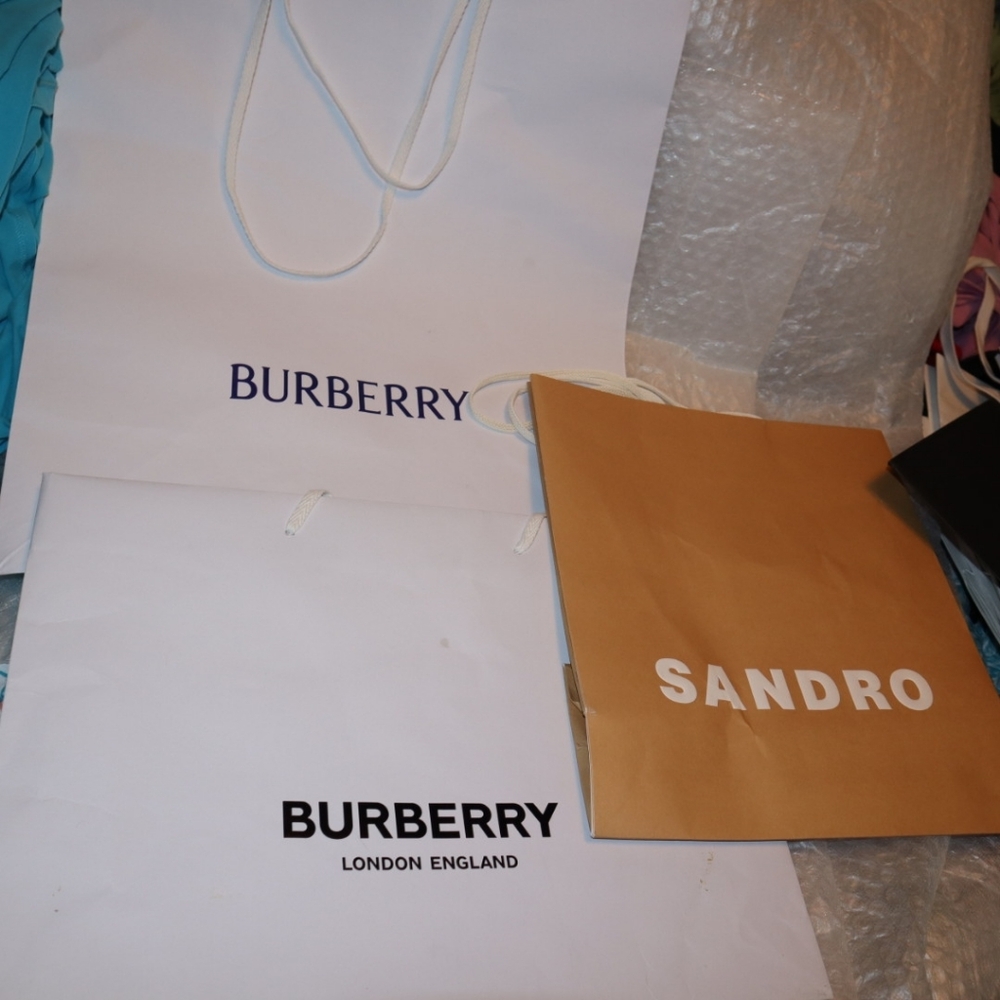 Burberry And‎ SANDRO SHOPPING BAGS Large